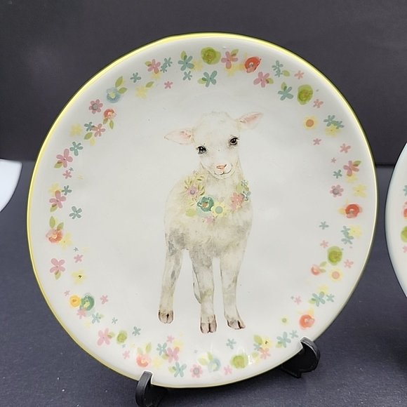 Pier 1 Imports Spring Baby Pair of Side Plates Hand Painted - Picture 2 of 5